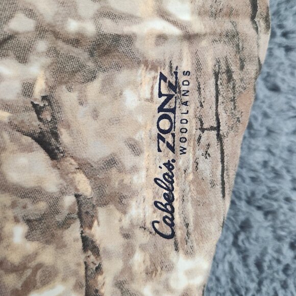 Cabela's Zonz Men's Large Regular Camo Button Up Shirt Woodlands Hunting Outdoor - Picture 10 of 12